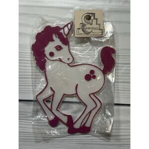 VINTAGE Cake Cubical 5X4 UNICORN CAKE TOPPER NOS
